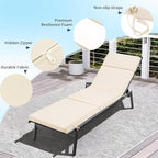 Outdoor Chaise Lounge Cushion 72" x 21" x 3", 4-Section Folding Patio Lounge - Image 5