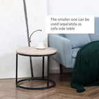 HOMCOM Round Nesting Tables Set of 2, Stacking Coffee Table Set - Image 5
