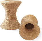 Casafield Hourglass Side Table, Water Hyacinth Round End Table, Boho Woven - Image 6