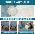 Turquoize 100% Waterproof Wing Chair Cover Wing Armchair Slipcovers Chair Couch - Image 4
