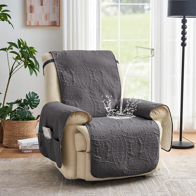 Quilted Recliner Chair Covers, Water-Repellent Recliner Slipcovers, Lazy Boy - Image 2