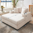 IDEALHOUSE 60" Oversized Chaise Lounge Chair Indoor, Comfy Corduroy Lounge Sofa - Image 2