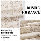 Taupe on Beige Linen Kitchen Curtains Rod Pocket 26W X 24L 2 Panels | Elisa - Image 5