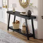 Huuger Console Table with Charging Station, USB-C Port, 2 Tiers Entryway Table - Image 8