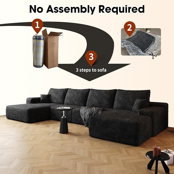 AUGOP 136" Sectional Couches for Living Room Modern Modular Sofa - Image 6