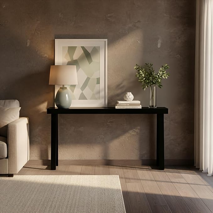 Plank+Beam Solid Wood Console Table, 66 Inch, Sofa Table, Narrow Entryway Table - Image 3