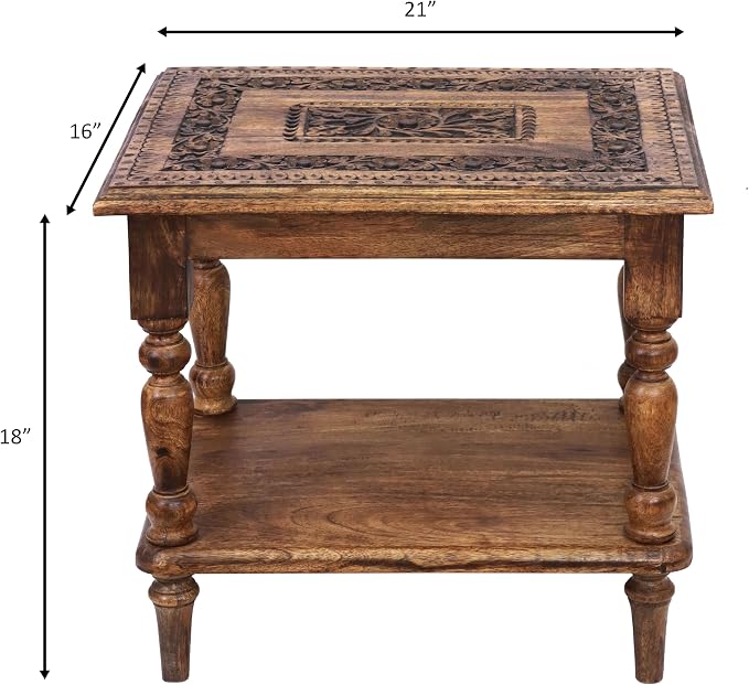 COTTON CRAFT Solid Wood End Table - Image 3