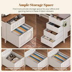 SEDETA Farmhouse L Shaped Office Desk - Image 4
