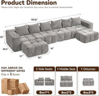 160" Boneless U-Shaped Sofa Couch - Image 2