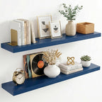 fuqing 40 Inch Floating Shelves | 6.7 Inch Deep Dark Blue Floating Shelves by Fuqing