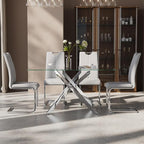 5-Piece Dining Table Set for 4, Modern Rectangular Glass Table - Image 3