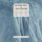 Bedsure GentleSoft Fluffy Light Blue King Size Blanket - Image 2