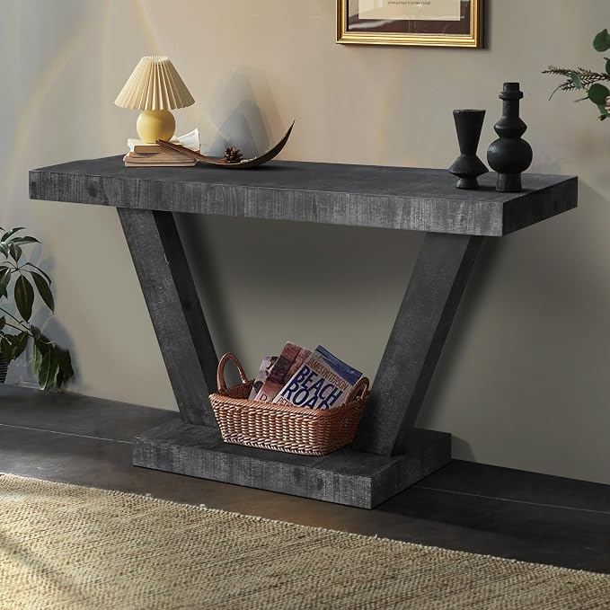 60" Wood Console Table for Entryway Bench - Image 4