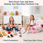 Lukeight Stuffed Animals Storage Bean Bag Chair Cover - Image 6