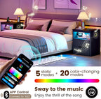 WOOVIVS Modern NightStand with Smart Human Sensor Lights, Bedside Table - Image 3