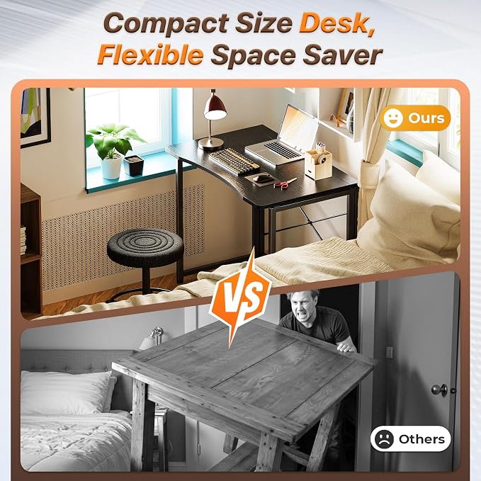 Huuger Folding Desk for Small Spaces, 31.5 Inch Foldable Computer Table - Image 3