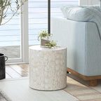 East at Main Capiz Shell Side Table – White Accent Table, Small Decorative - Image 2