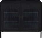 Coaster Home Furnishings Jess 2-Door Arched Fluted Glass Accent Cabinet Black - Image 5
