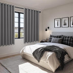 Grommet Blackout Curtains for Bedroom, 70 x 63 Inches, Light Grey | Thermal - Image 6