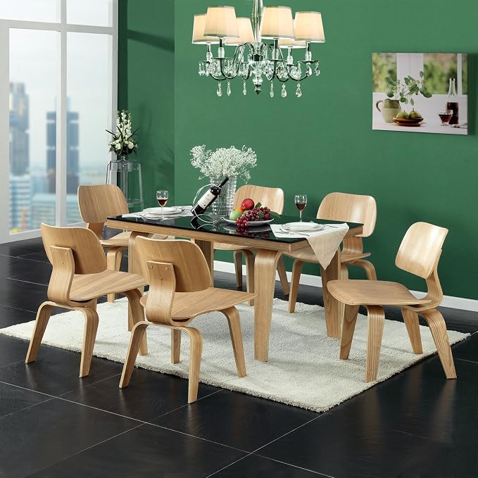 Modway Fathom Mid-Century Modern Molded Plywood Two Kitchen and Dining Room - Image 5
