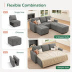 HONBAY Modular Sectional Couch Sleeper Sofa Bed - Image 4