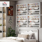 HOMCOM 5-Tier Display Cabinet, Glass Door Cabinet - Image 2