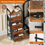 Somdot Nightstand with 4 Drawers, Vertical Storage Tower Fabric Dresser - Image 6