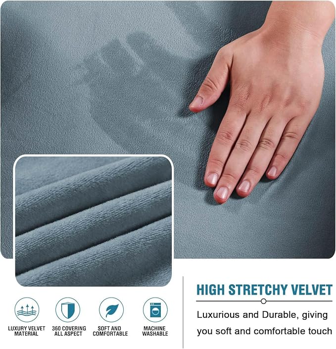 H.VERSAILTEX Real Velvet Futon Cover Armless Sofa Covers Sofa Bed Covers - Image 3