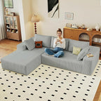 95" Cloud Sectional Couch with L-Shape Chaise, Modular Comfy Sofa Chaise Longue by ODUWA