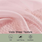 OWEINE Sheer Curtains 78 Inches Long 2 Panels Set, Rod Pocket Fimly Voile Solid - Image 9