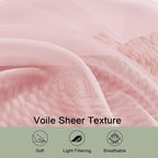 Blush Sheer Curtains 72 Inches Long 2 Panels Set, Transparent Voile Sheer - Image 5