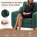 Accent Chair for Living Room Modern Linen Upholstered Armchair Side Wooden - Image 7