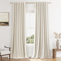 100% Blackout Linen Curtains 100 Inch Length 2 Panels Set by Guken