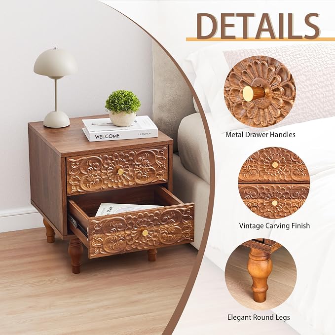 Nightstand, Farmhouse Bedside Table - Image 8
