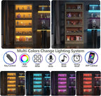 Display Cabinet with Acrylic Glass Doors, 5-Tiers Curio Cabinet with LED - Image 4