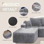 Hobestluk Modular Sectional Sofa Couches L-Shape Couch 3 Seat Modular Sofa - Image 5