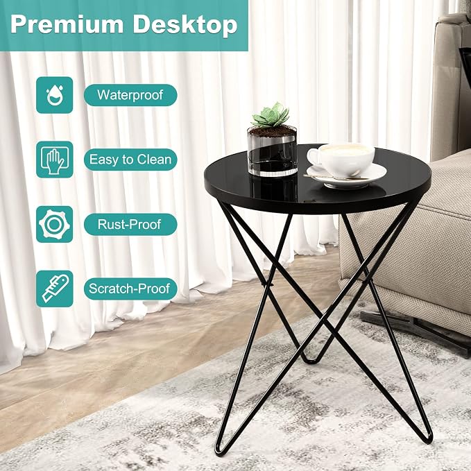 HLR Modern Round Side Table, End Table - Image 6