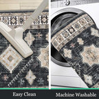 HEBE Boho Kitchen Rugs Set of 3, Non Slip Washable Kitchen Mats - Image 4