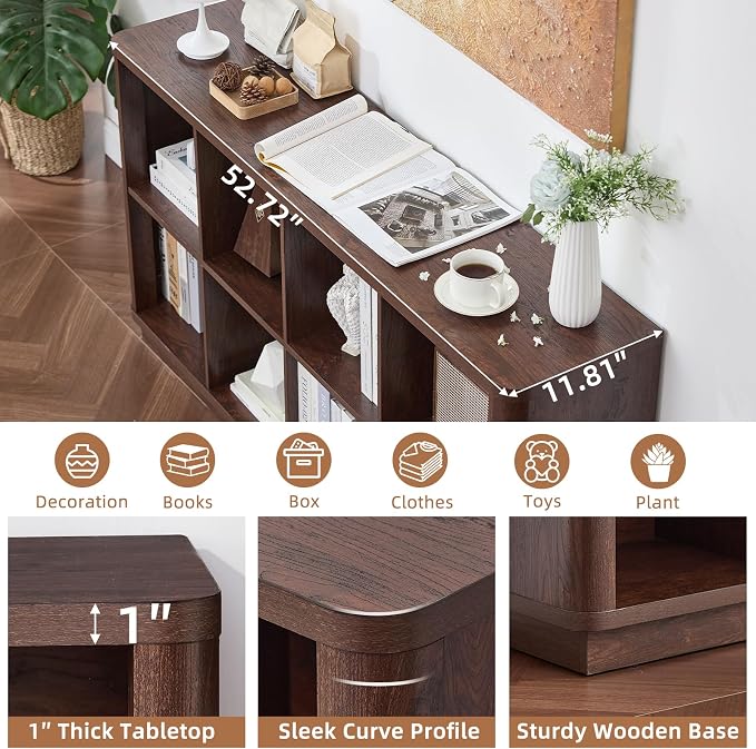 Joaxswe 8 Cube Bookcase, Floor Standing 2-Tier Cubby TV Stand Bookshelf - Image 3