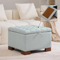 WUTUTUEE 24" Fabric Square Storage Ottoman by WUTUTUEE