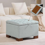WUTUTUEE 24" Fabric Square Storage Ottoman by WUTUTUEE