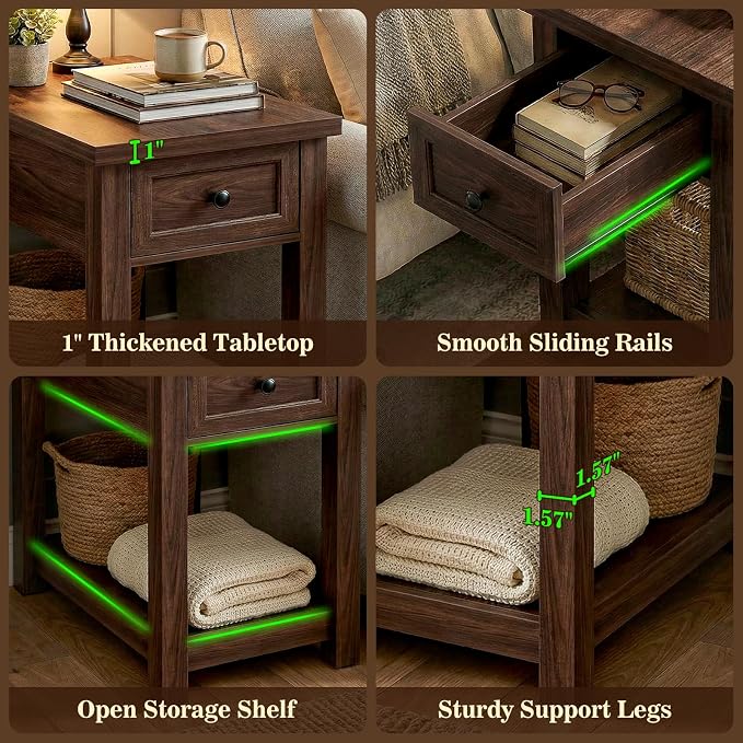 Armocity Narrow End Table with Charging Station - Image 8