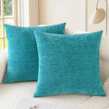 CaliTime Decorative Couch Throw Pillow Covers 18 X 18 Inches Lake Blue | Pack by CaliTime