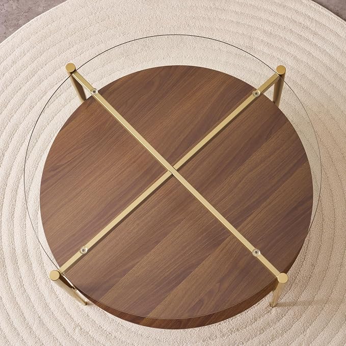 LumFurn Round Coffee Table, Mid-Century Modern Design, D30“ x H17”, - Image 5