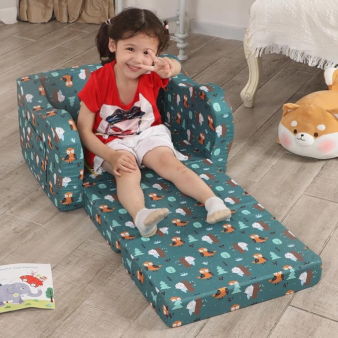 MOMCAYWEX Kids Sofa, 2-in-1 Flip-Out Foam Couch, Foldable Soft Play Lounge Chair - Image 5