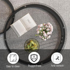 Garden 4 you Nesting Coffee Table, 23.6" Round Coffee Table Set of 2, Glass - Image 5
