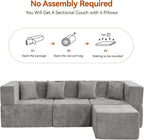 MONVANE 103'' Modular Sectional Sofa, Cloud Sectional Couch - Image 7