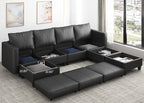 EASE MOOSE Armrest Module for Modular Sectional Sofa, Faux Leather Side - Image 2