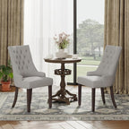 COLAMY Fabric Side Dining Chairs Set of 2, Wingback Upholstered Dining Room - Image 3