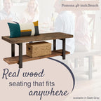 Alaterre Furniture Pomona Entryway Bench – Modern Rustic 48-Inch Solid Wood - Image 4